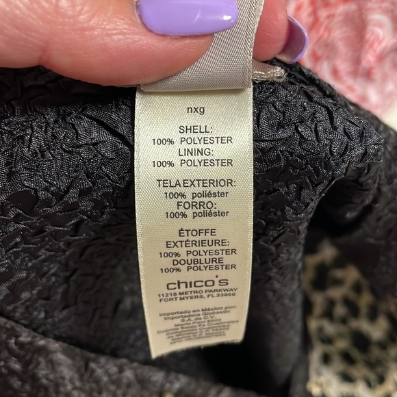 CHICO’S textured crinkled cheetah cardigan lightweight 1 hook an eye closure Med - Picture 12 of 15